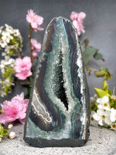 Load image into Gallery viewer, Renewal Agate Crystal Cathedral Cave With Green Quartz Druzy
