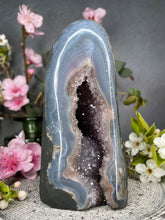 Load image into Gallery viewer, Stunning Blue Agate Amethyst Crystal Cathedral Cave
