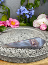 Load image into Gallery viewer, Beautiful Banded Agate Wand With Amethyst Quartz Druzy
