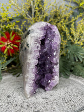Load image into Gallery viewer, Amethyst Polished Agate Crystal Cluster Geode
