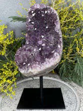 Load image into Gallery viewer, Beautiful Amethyst Crystal Cluster On Removable Display Stand

