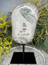 Load image into Gallery viewer, Stunning Amethyst Crystal Cluster On Removable Display Stand With Calcite Inclusion
