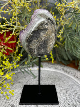 Load image into Gallery viewer, Amethyst Crystal Cluster On Removable Display Stand Calcite Inclusions
