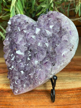 Load image into Gallery viewer, XL Beautiful Amethyst Crystal Cluster Geode Heart
