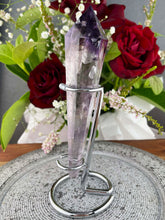 Load image into Gallery viewer, High Quality Amethyst Wand With Silver Stand
