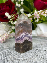 Load image into Gallery viewer, Harmonious Aurora Fluorite Crystal Tower Point 010
