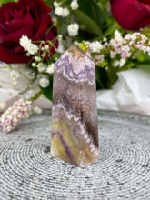 Load image into Gallery viewer, Focus Aurora Fluorite Crystal Tower Point 011
