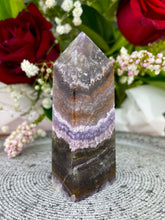 Load image into Gallery viewer, Beautiful Aurora Fluorite Crystal Tower Point 002
