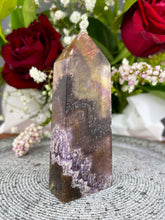 Load image into Gallery viewer, Gorgeous Aurora Fluorite Crystal Tower Point 003
