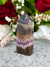 Load image into Gallery viewer, Uplifting Aurora Fluorite Crystal Tower Point 007

