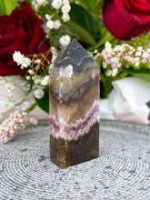 Load image into Gallery viewer, Uplifting Aurora Fluorite Crystal Tower Point 007
