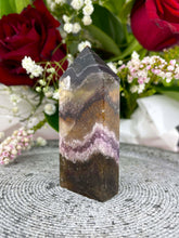 Load image into Gallery viewer, Uplifting Aurora Fluorite Crystal Tower Point 007
