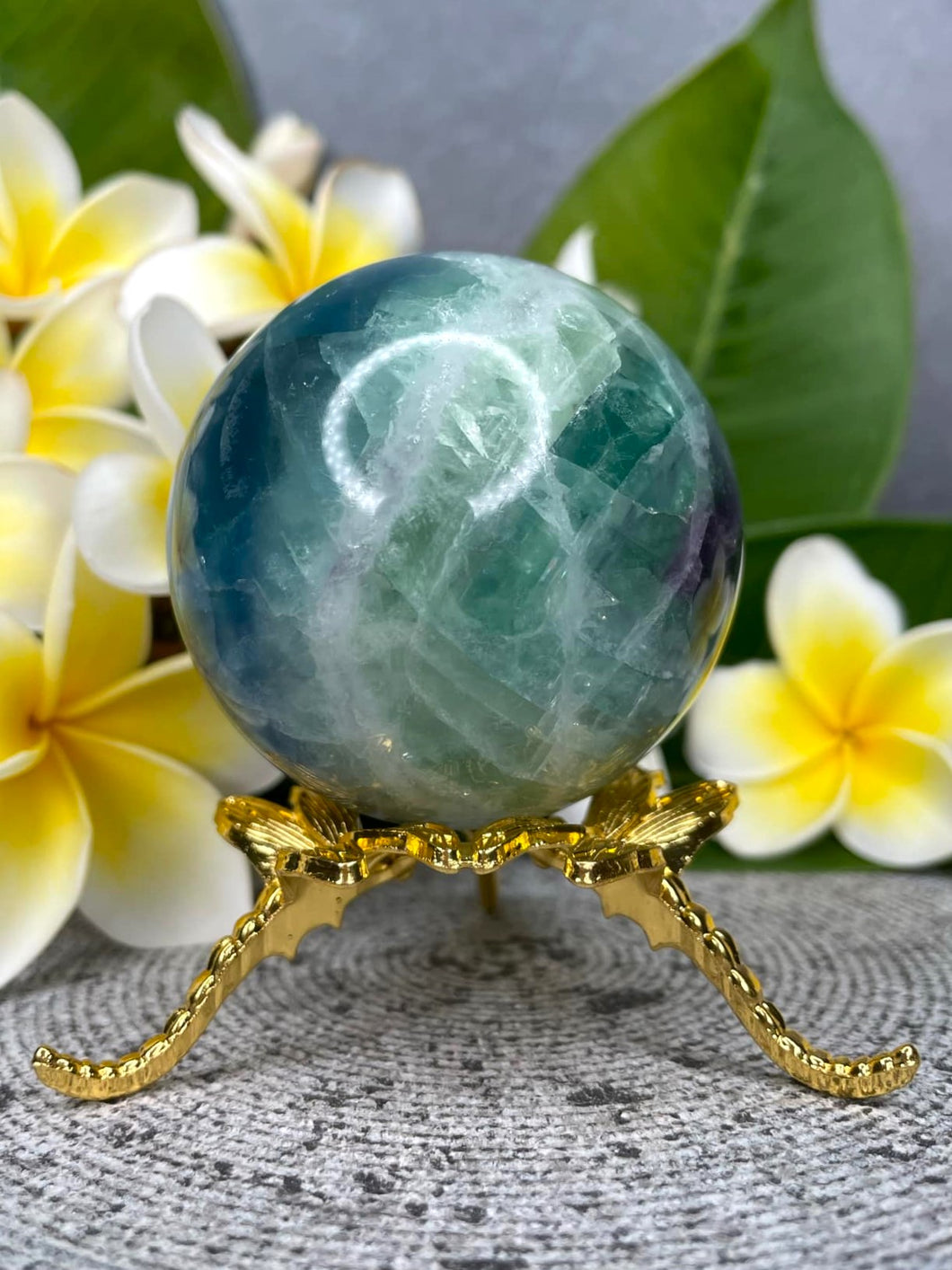 Beautiful Rainbow Fluorite Crystal Sphere Ball