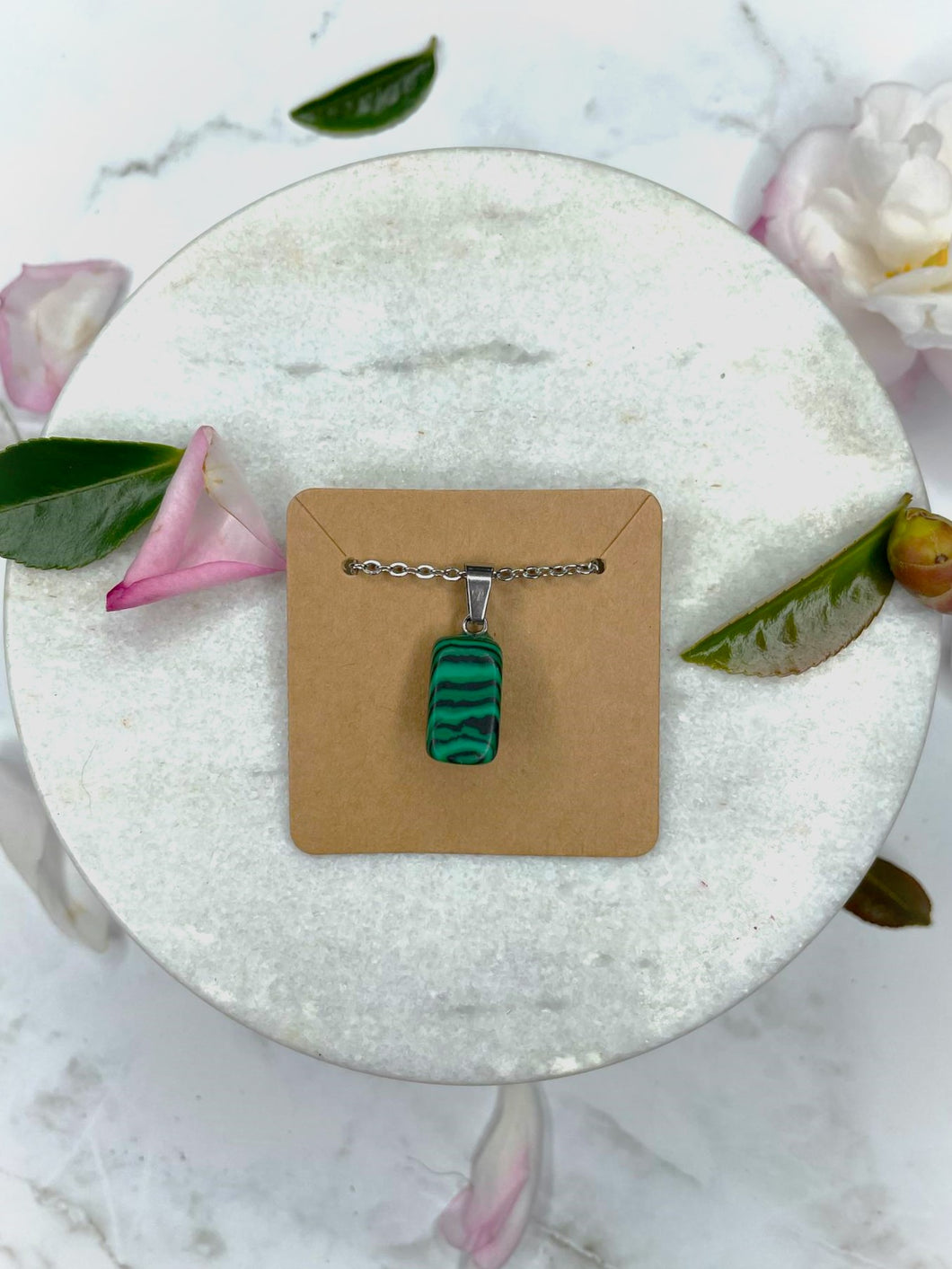 Malachite (Man-Made) Crystal Necklace