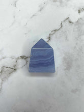 Load image into Gallery viewer, Serene Blue Lace Agate Crystal Tower Point 1pc
