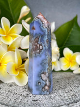 Load image into Gallery viewer, High Quality Blue Flower Agate Crystal Tower Point
