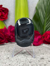 Load image into Gallery viewer, Black Agate Crystal Palmstone Carving
