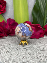 Load image into Gallery viewer, Small Blue Flower Agate Sphere Ball
