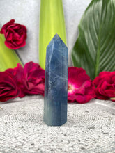 Load image into Gallery viewer, Clarity Blue Fluorite Crystal Tower Point
