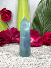 Load image into Gallery viewer, Calm Blue Fluorite Crystal Tower Point

