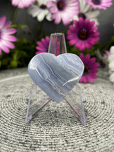 Load image into Gallery viewer, Soft Blue Lace Agate Crystal Love Heart Carving

