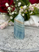 Load image into Gallery viewer, Small Pretty Blue Onyx Crystal Tower Point
