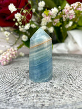 Load image into Gallery viewer, Small Pretty Blue Onyx Crystal Tower Point
