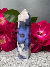 Load image into Gallery viewer, Peaceful Blue Flower Agate Crystal Tower
