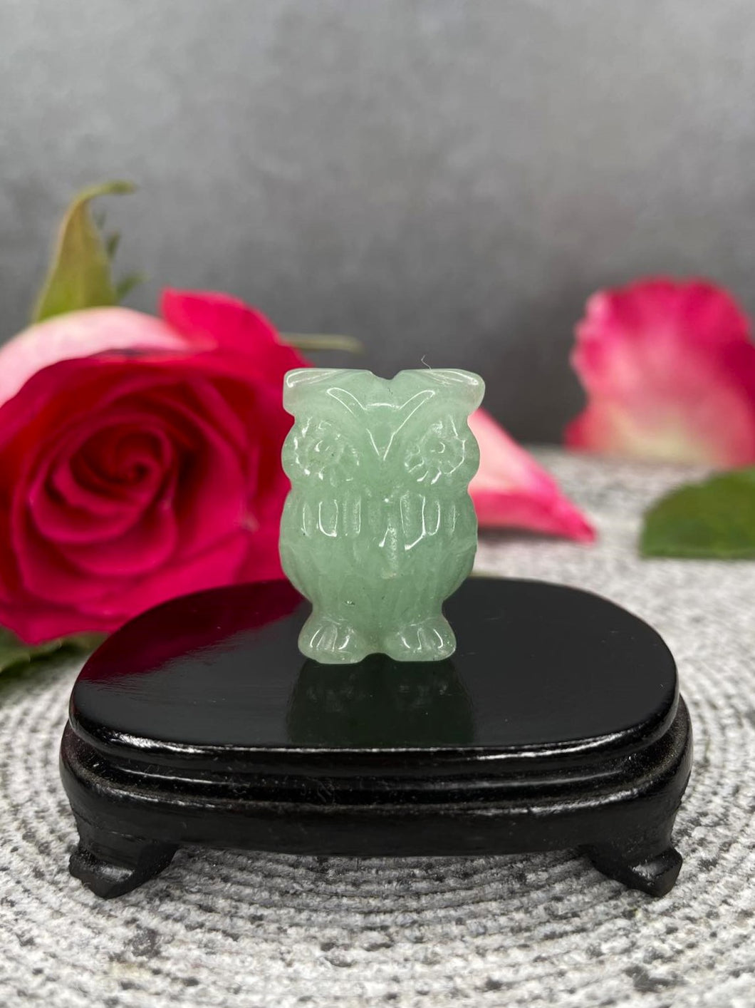 Green Aventurine Owl Crystal Carving