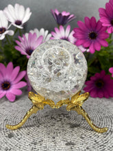 Load image into Gallery viewer, Stunning Crackle Clear Quartz Crystal Sphere
