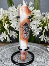 Load image into Gallery viewer, Confident Carnelian Crystal Wand With Black Stand
