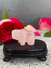 Load image into Gallery viewer, Rose Quartz Crystal Elephant Carving
