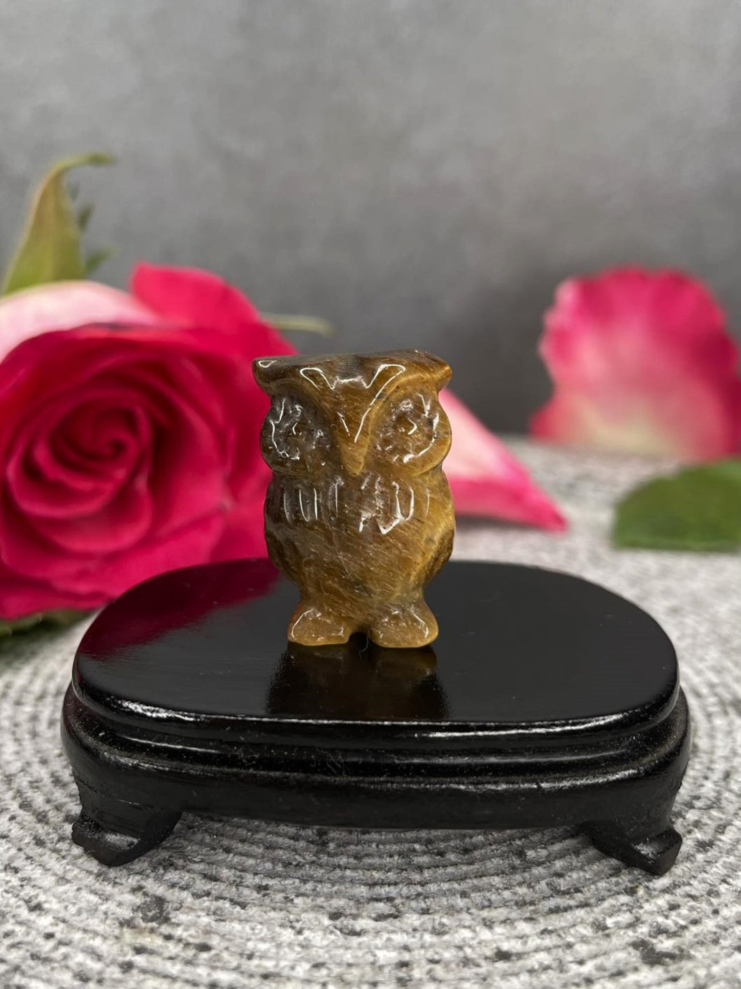 Tiger’s Eye Owl Crystal Carving