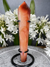 Load image into Gallery viewer, Passion Carnelian Crystal Wand With Black Stand
