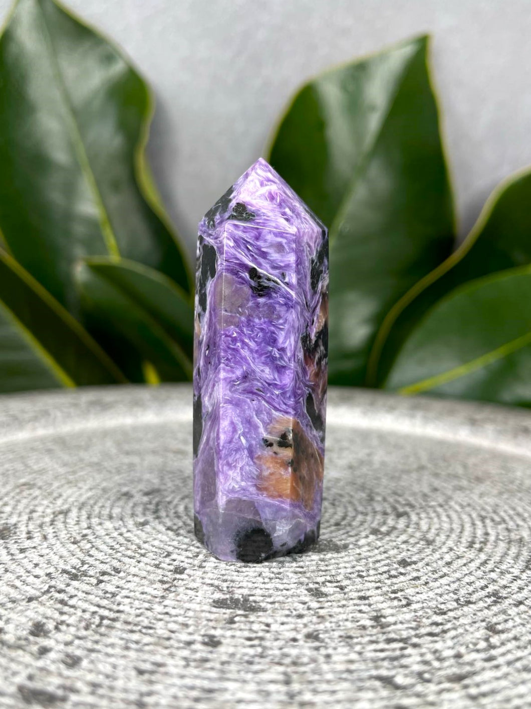 Gorgeous Rare High Quality Charoite Crystal Tower Point