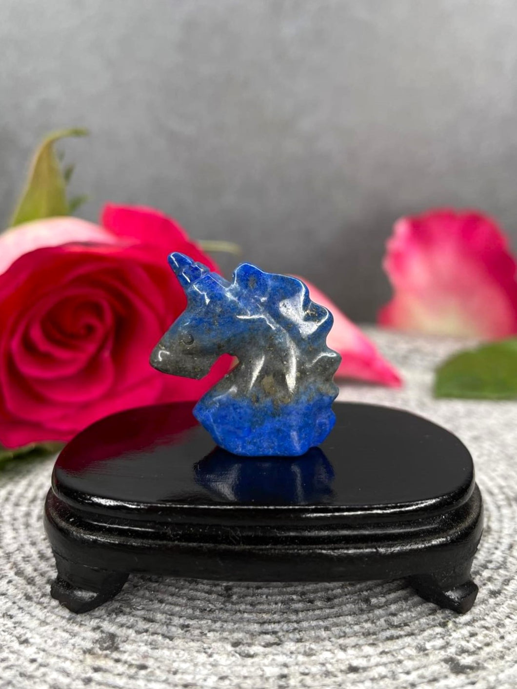 Lapis Lazuli Unicorn Crystal Carving