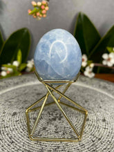 Load image into Gallery viewer, Natural Blue Celestite Crystal Egg Carving

