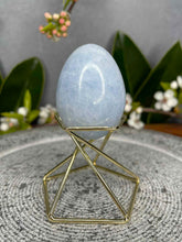 Load image into Gallery viewer, Calming Blue Celestite Crystal Egg Carving
