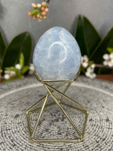 Load image into Gallery viewer, Serenity Blue Celestite Crystal Egg Carving
