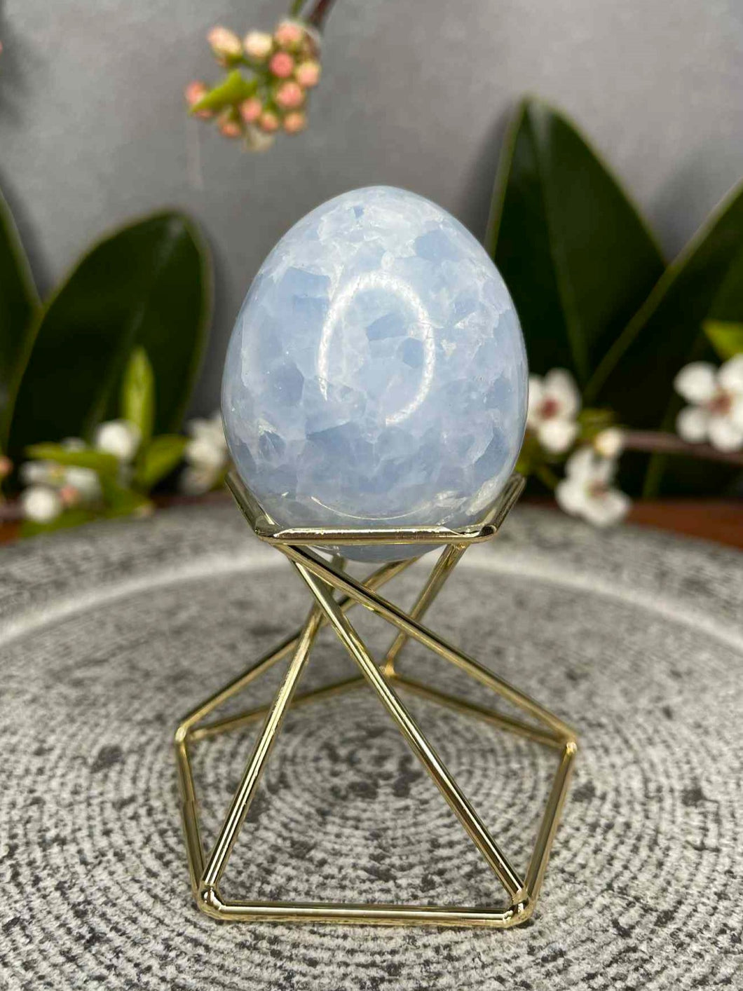 Intuition Blue Celestite Crystal Egg Carving