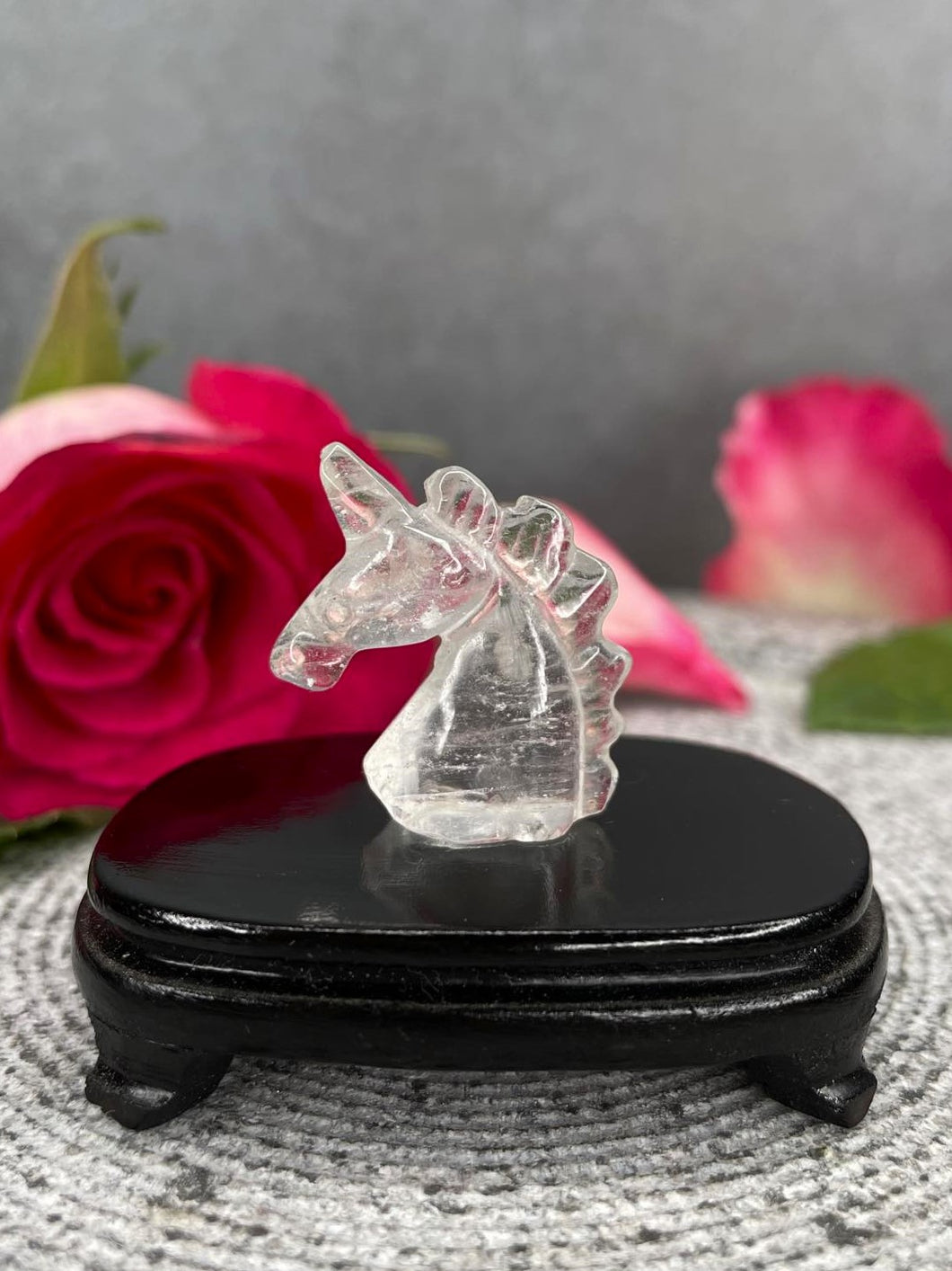 Clear Quartz Unicorn Crystal Carving