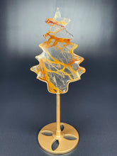 Load image into Gallery viewer, Golden Healer Christmas Tree Crystal Carving On Gold Stand

