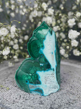 Load image into Gallery viewer, Incredible Chrysocolla Malachite Tower Point Raw/Polished Bubble Freeform
