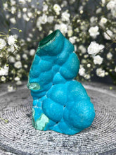 Load image into Gallery viewer, Incredible Chrysocolla Malachite Tower Point Raw/Polished Bubble Freeform
