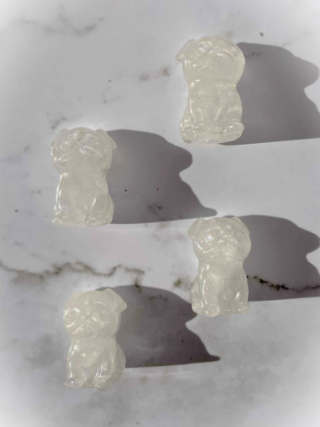 Clear Quartz Pug Dog Crystal Carving 1pc Intuitively Chosen