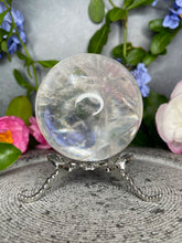 Load image into Gallery viewer, Transparent Clear Quartz Crystal Sphere With Rainbows
