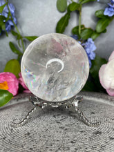 Load image into Gallery viewer, Transparent Clear Quartz Crystal Sphere With Rainbows
