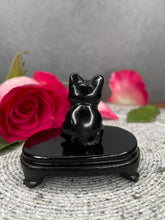 Load image into Gallery viewer, Black Obsidian Cat Kitten Crystal Carving
