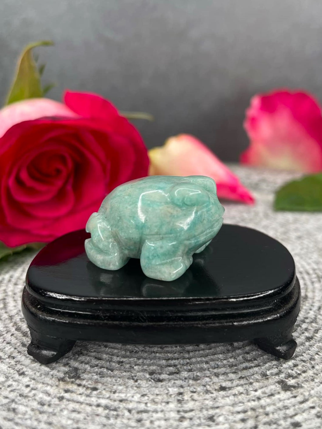 Amazonite Frog Crystal Carving