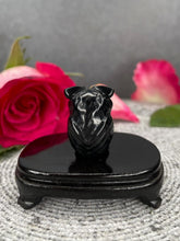 Load image into Gallery viewer, Black Obsidian Owl Crystal Carving
